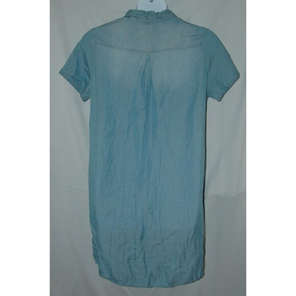 NEW Soft Blue Chambray Plus Sz 16/18 Button Up Knee Length Shirt Dress MAURICES - Picture 3 of 4